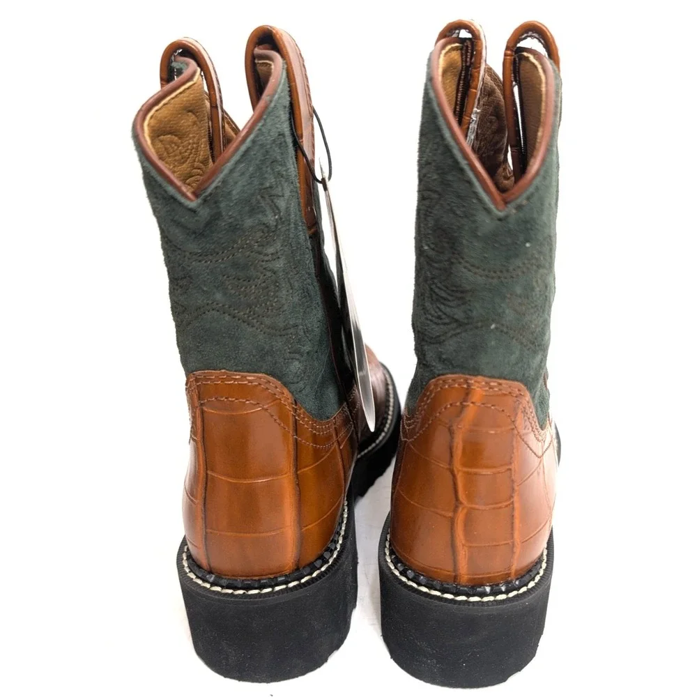 Ariat 🐎Fatbaby Almond Gator Print Western Boots - Ladies 6.5 B *NEW*